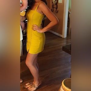 Mustard colored mini dress